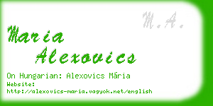 maria alexovics business card
